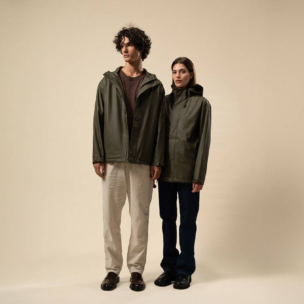 Kpten & Son Everyday Rain Jacket Short Forest Green VIP-Rabatte