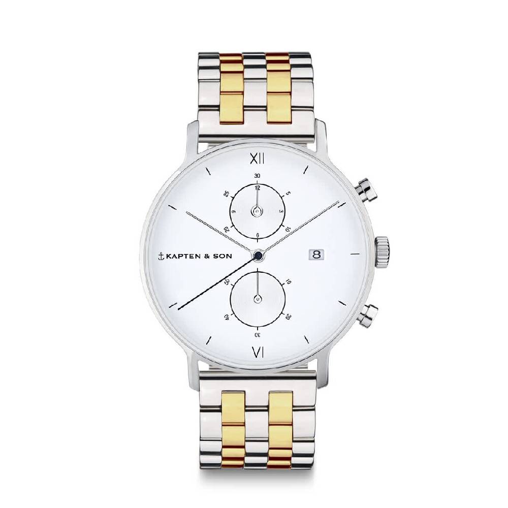 Kpten & Son Chrono Silver Bicolor Steel Bis zu 65% Rabatt