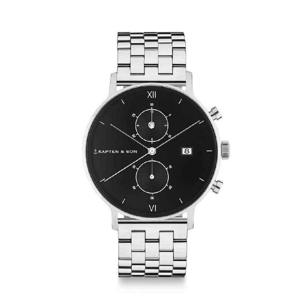 Kpten & Son Chrono Silver Black Steel Nur für heute