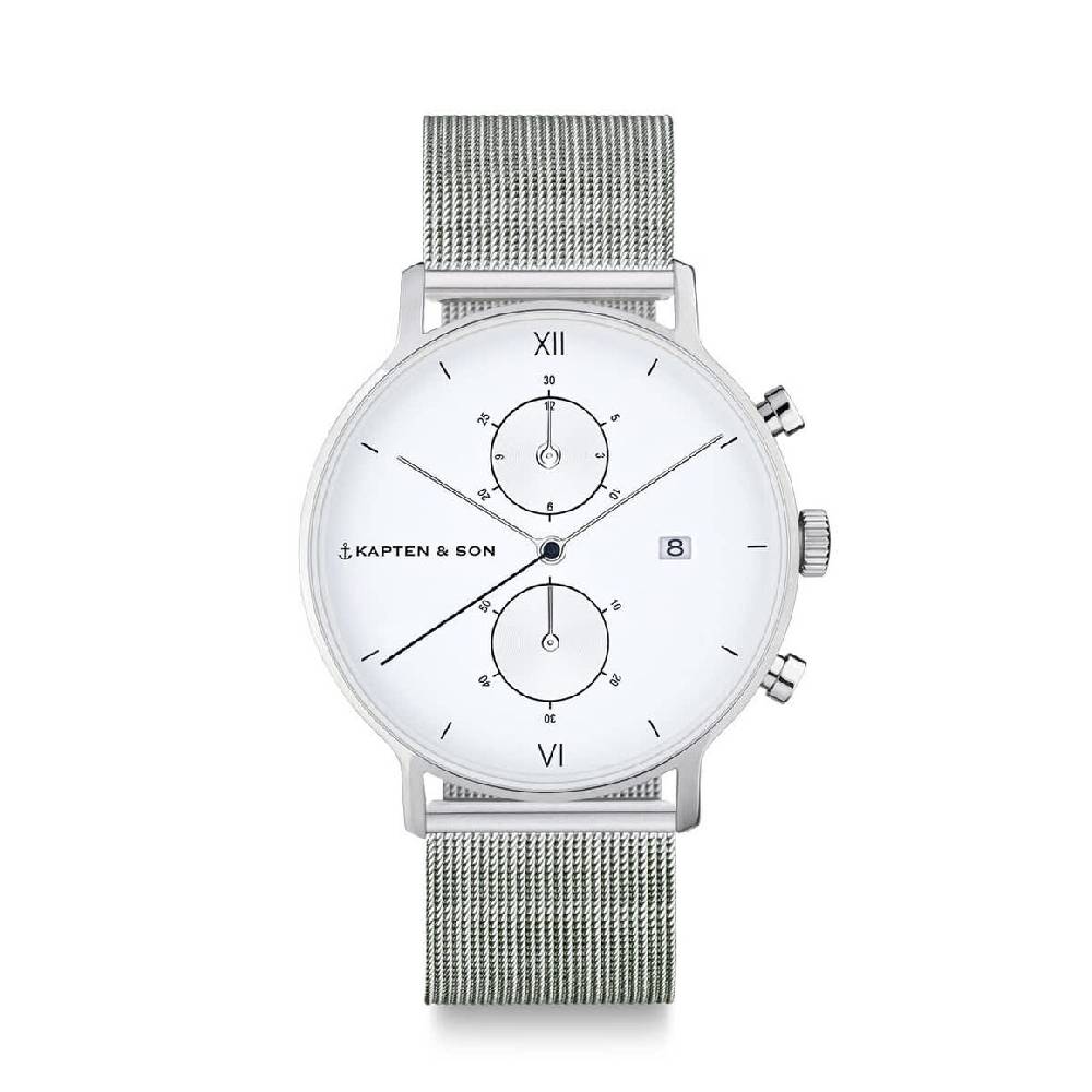 Kpten & Son Chrono Silver Mesh Sonderangebot der Fabrik
