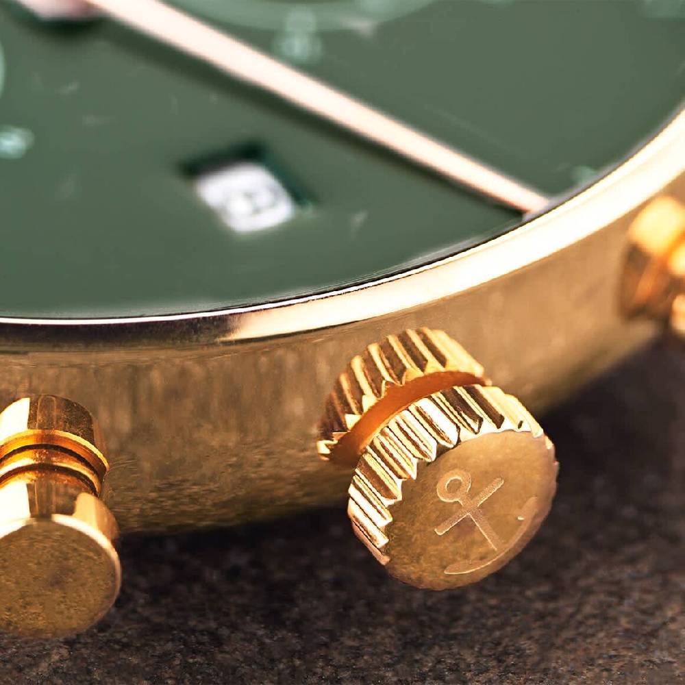 Kpten & Son Chrono Small Gold Green Steel Zeitlich begrenztes Angebot