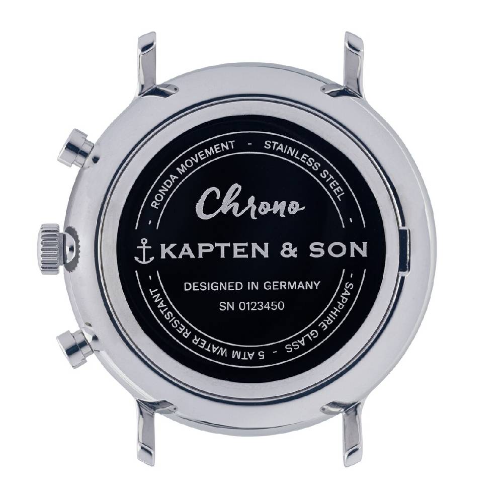 Kpten & Son Chrono Small Silver Black Steel Saisonale Angebote