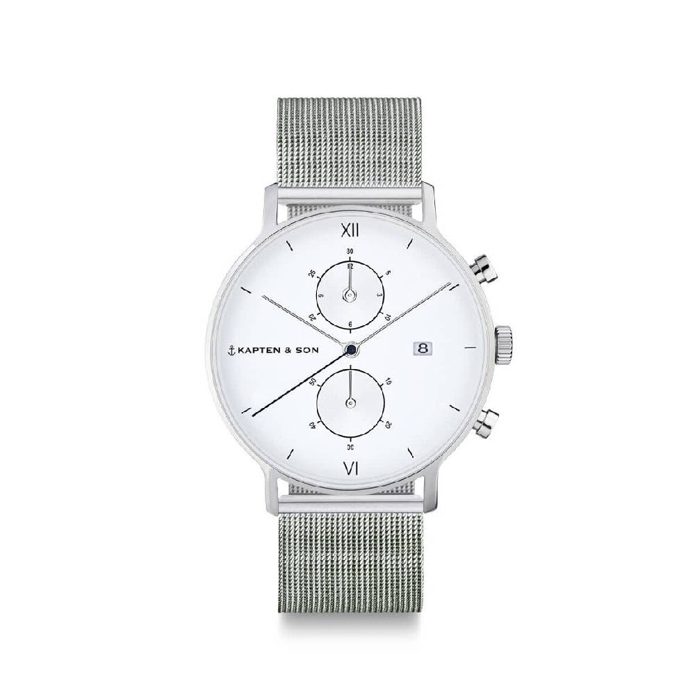 Kpten & Son Chrono Small Silver Mesh Räumungsverkauf