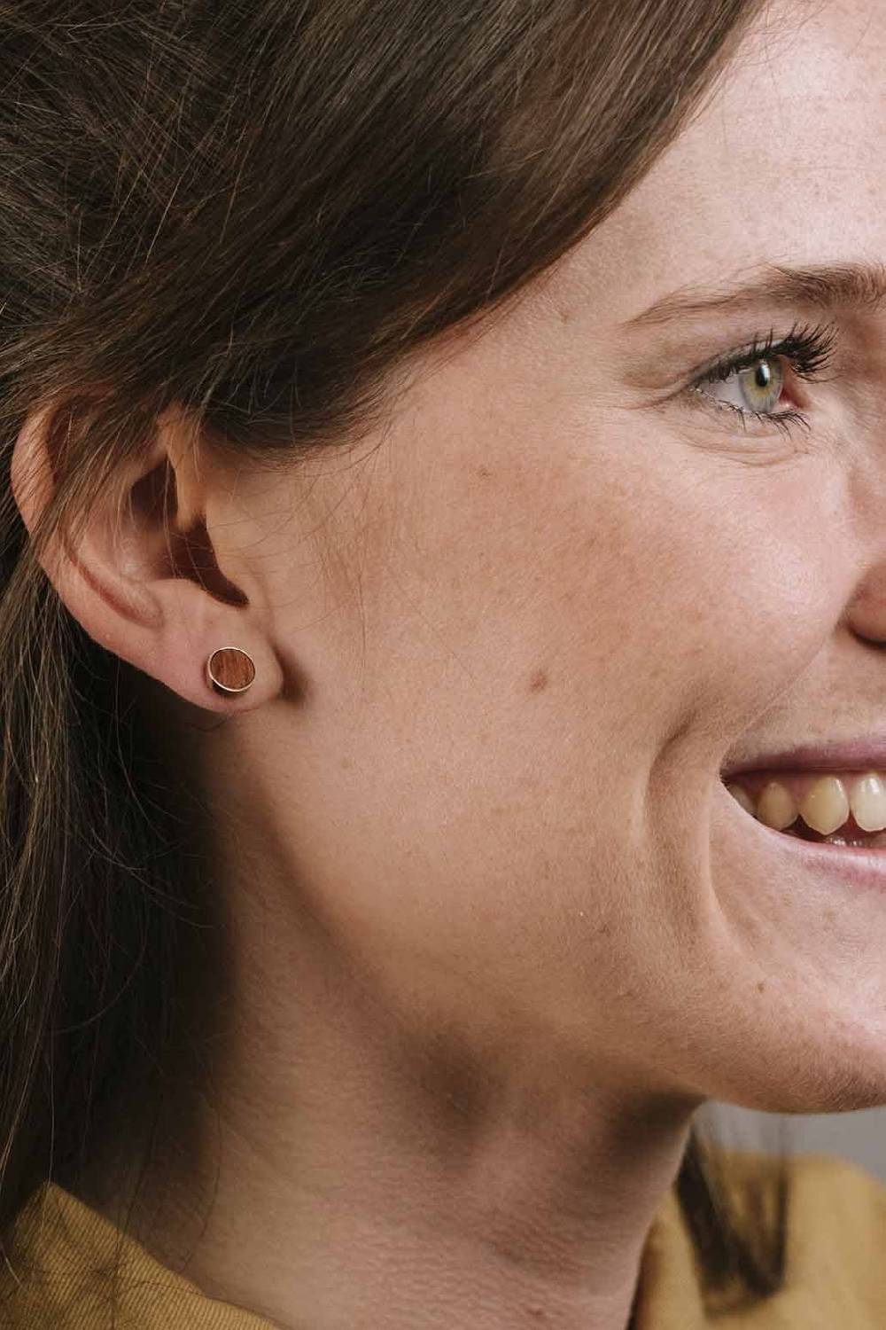 Kerbholz CIRCLE EARRING Walnuss Sonderangebote