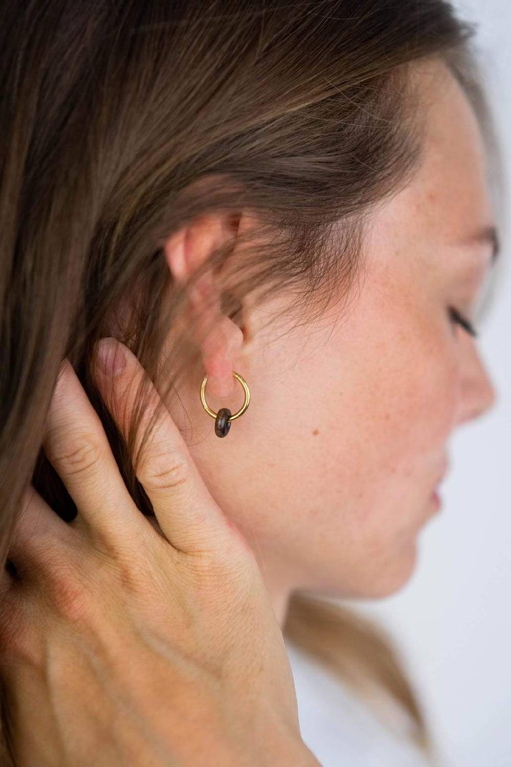 Kerbholz DONUT EARRING Walnuss Nur für heute