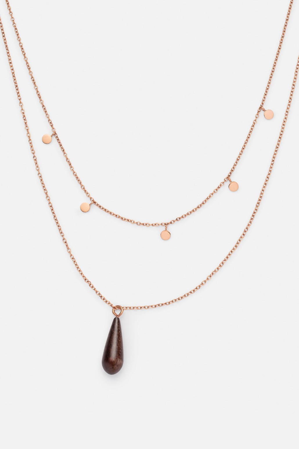 Kerbholz DROP DOUBLE NECKLACE Walnuss Nur noch ein Tag übrig