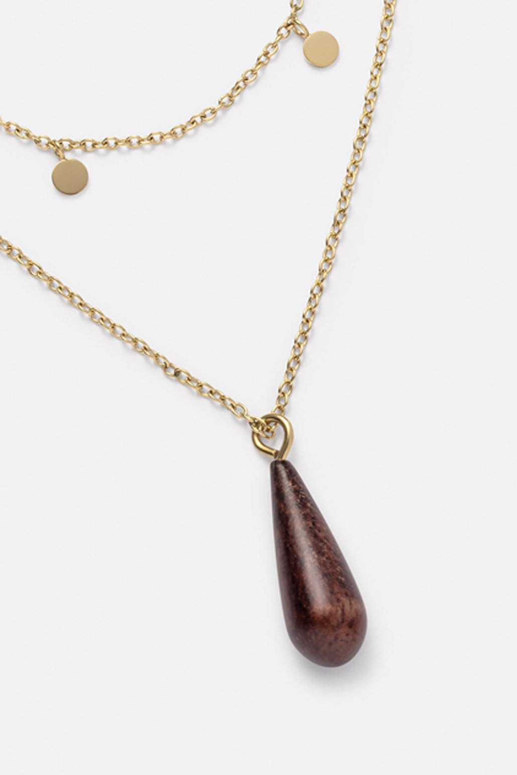 Kerbholz DROP DOUBLE NECKLACE Walnuss Super Rabatt