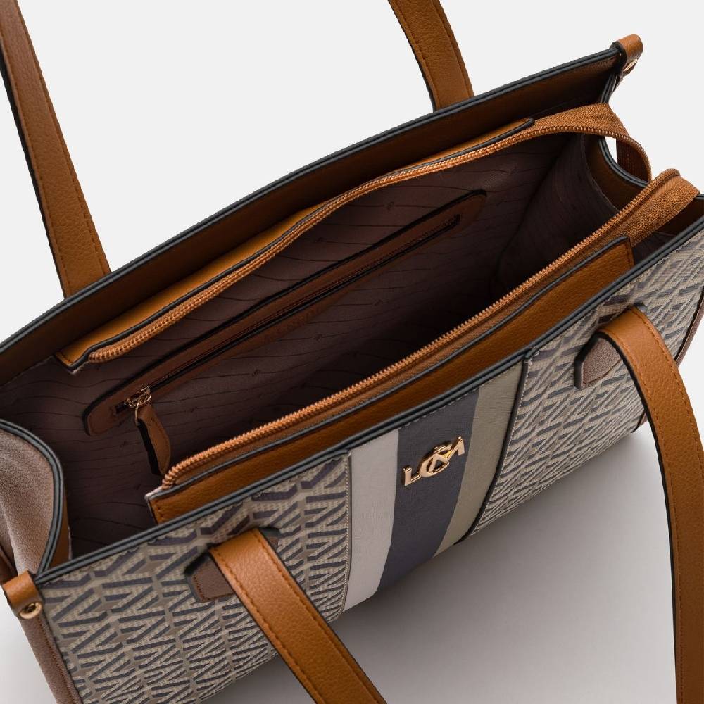L. Credi Melina Shopper beige multi Fabrikpreis