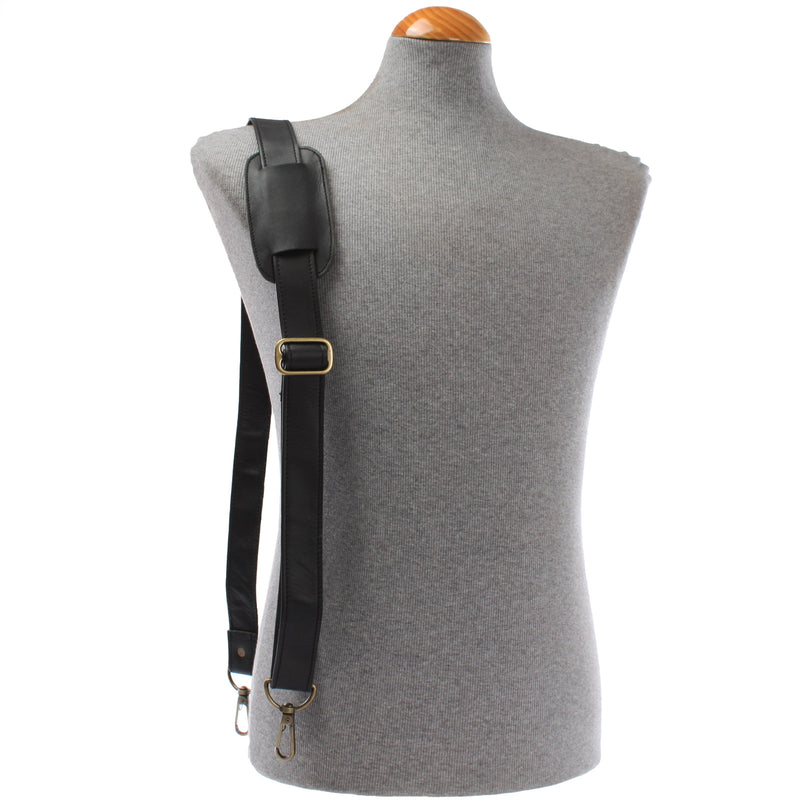 Leconi Trageriemen Leder schwarz breit 150cm LEC-R3 Cyber Monday