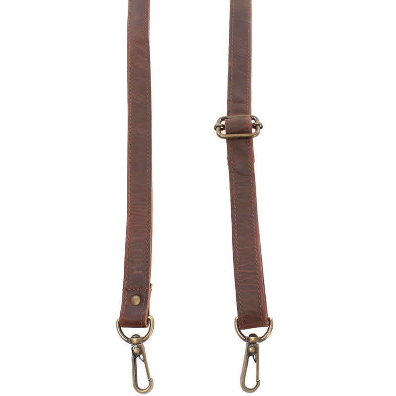 Leconi Trageriemen Leder braun schmal 150cm LEC-R4 Zeitlich begrenztes Angebot