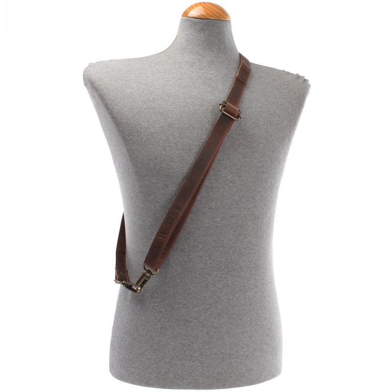 Leconi Trageriemen Leder braun schmal 150cm LEC-R4 Zeitlich begrenztes Angebot