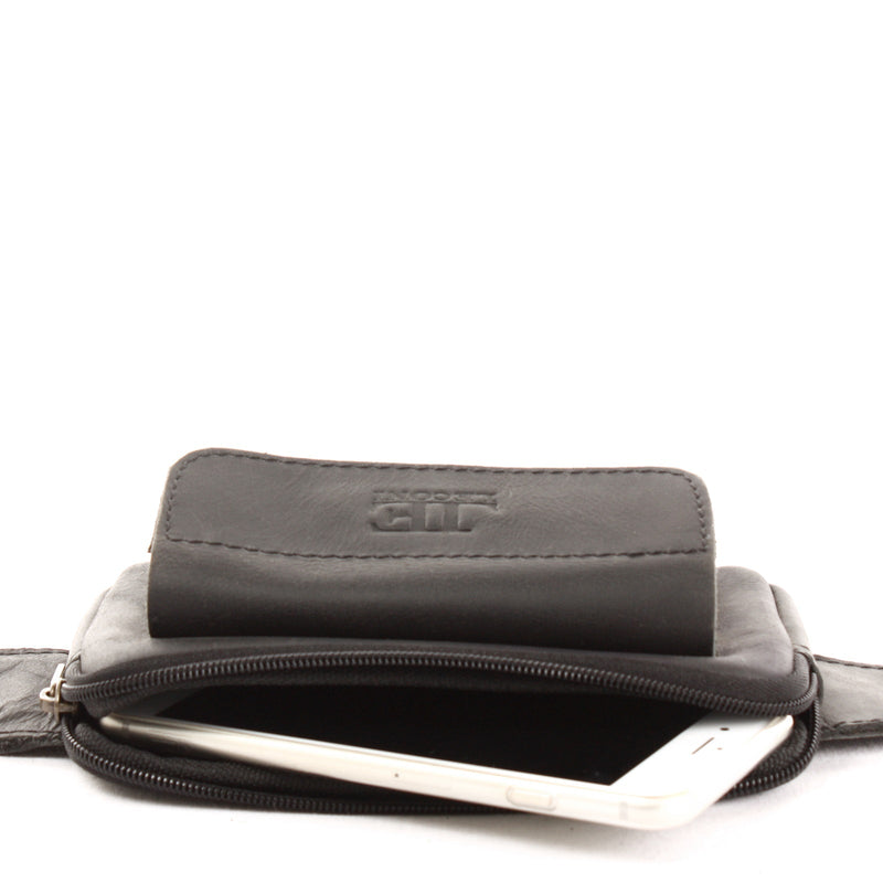 Leconi Gürteltasche Bauchtasche Hüfttasche Festivaltasche Büffelleder schwarz LE9015 Riesige Ersparnisse