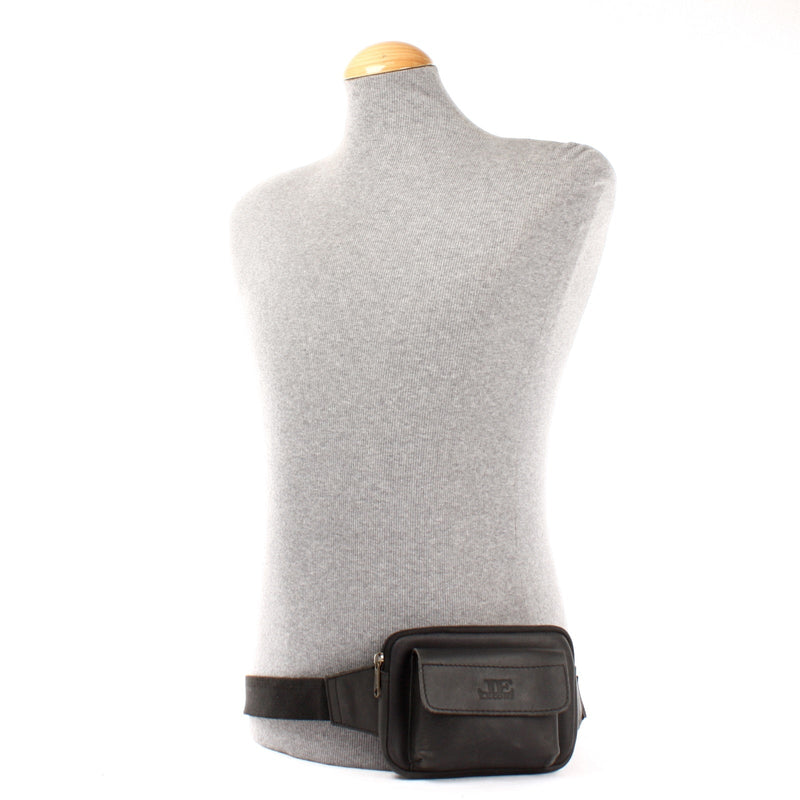 Leconi Gürteltasche Bauchtasche Hüfttasche Festivaltasche Büffelleder schwarz LE9015 Riesige Ersparnisse