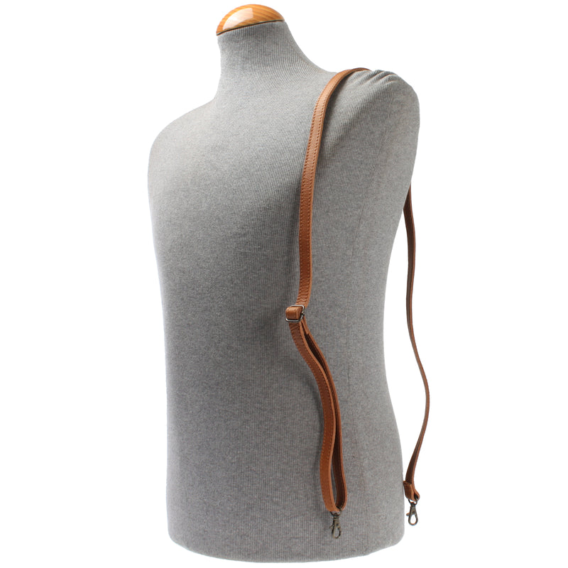 Leconi schmaler Trageriemen Schultergurt Leder 1,6cm x 150cm cognac LEC-R8 Tiefpreis