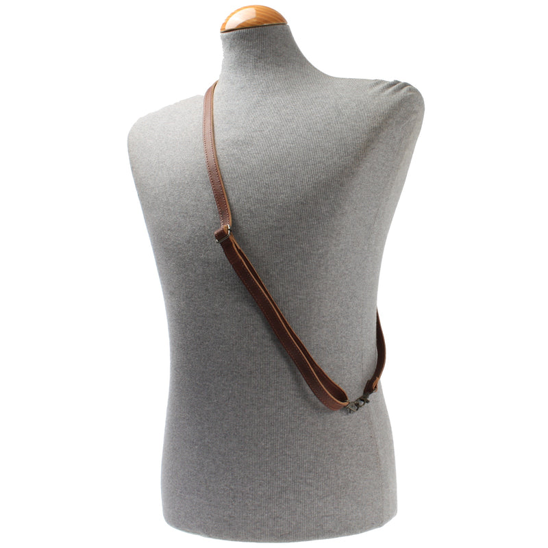 Leconi schmaler Trageriemen Schultergurt Leder 1,6cm x 150cm braun LEC-R8 Super Sparpreis
