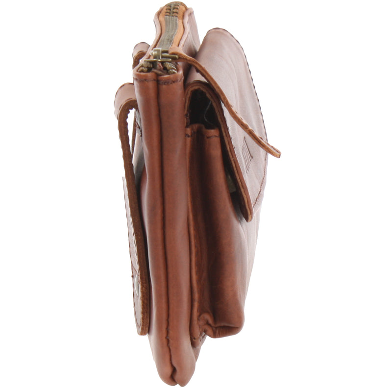 Leconi Gürteltasche Bauchtasche Hüfttasche Damen Herren Rindsleder braun LE9019 Letzte 3 Tage