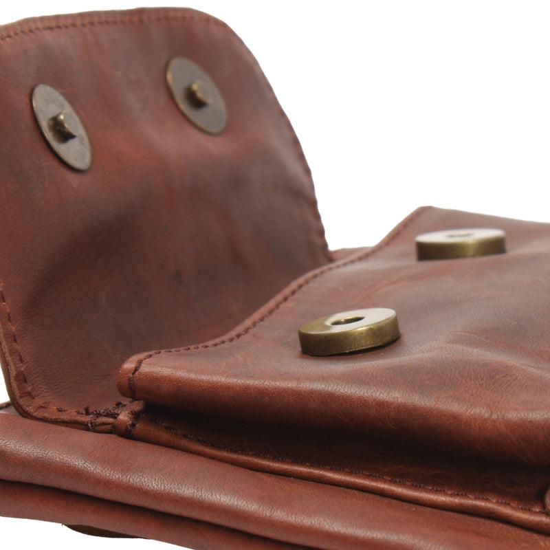 Leconi Gürteltasche Bauchtasche Hüfttasche Damen Herren Rindsleder braun LE9019 Letzte 3 Tage