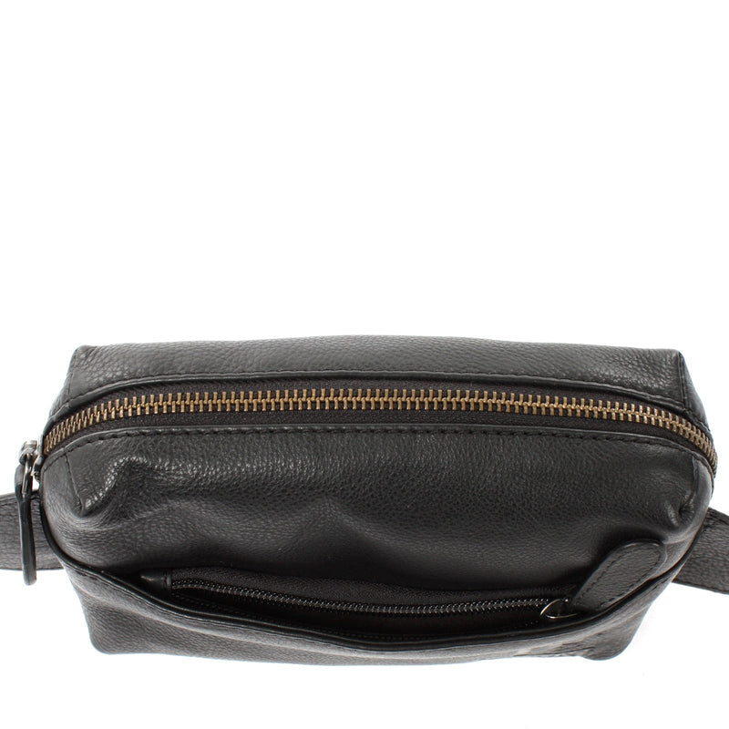 Leconi Gürteltasche Bauchtasche Hüfttasche Damen Herren Nappa Leder schwarz LE9029 Zeitbegrenzte Promotion