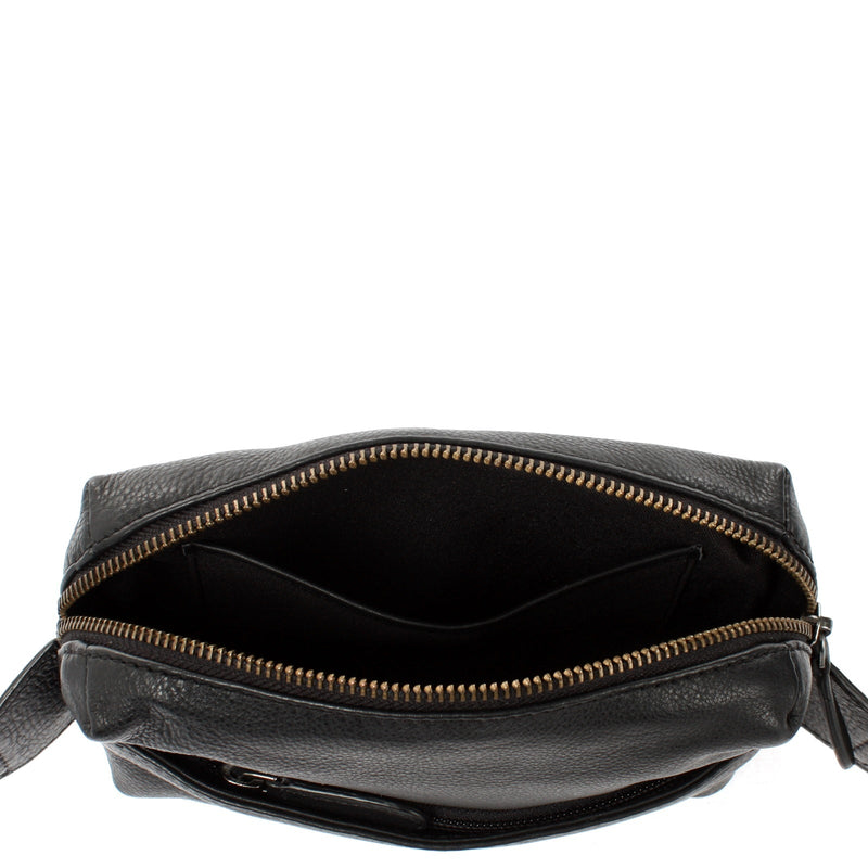 Leconi Gürteltasche Bauchtasche Hüfttasche Damen Herren Nappa Leder schwarz LE9029 Zeitbegrenzte Promotion