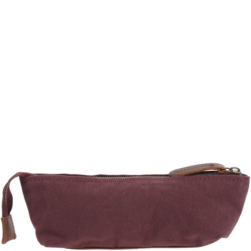 Leconi Stiftemappe Federtasche Stifteetui Federmappe Damen Herren Canvas Leder bordeaux LE9026 Nur noch ein Tag übrig