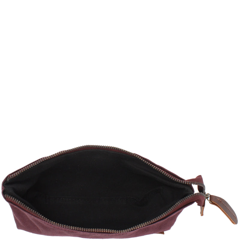 Leconi Stiftemappe Federtasche Stifteetui Federmappe Damen Herren Canvas Leder bordeaux LE9026 Nur noch ein Tag übrig