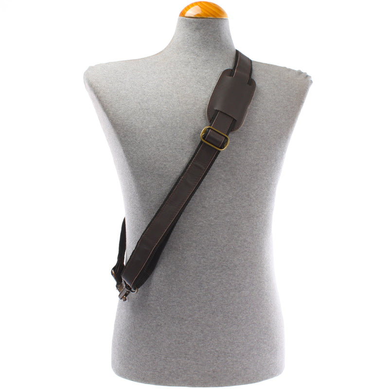 Leconi Trageriemen Leder dunkelbraun 115cm LEC-R1 Riesige Rabatte
