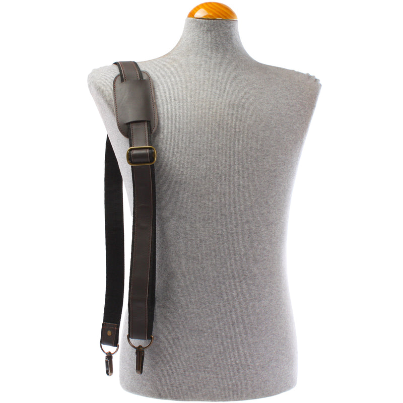 Leconi Trageriemen Leder dunkelbraun 115cm LEC-R1 Riesige Rabatte