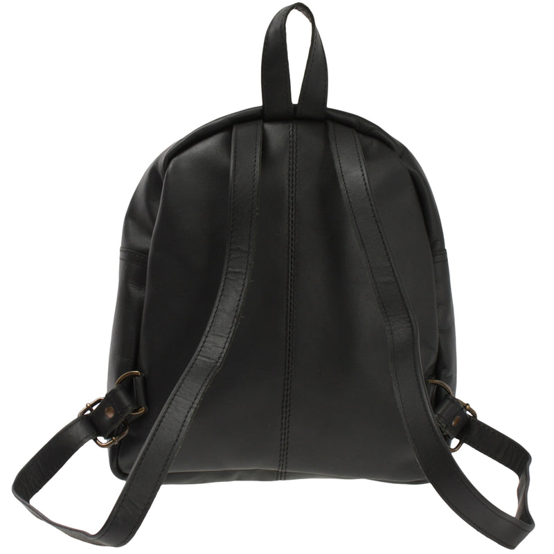 Leconi kleiner Rucksack Freizeitrucksack Lederrucksack Leder schwarz LE1011 Kostenloser Versand international