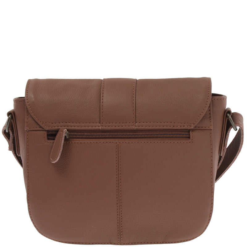 Leconi kleine Schultertasche Umhängetasche Damentasche Leder rehbraun LE0074 Speichern exportieren