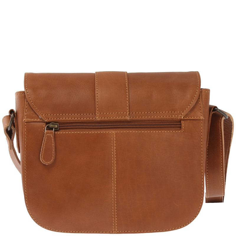 Leconi kleine Schultertasche Umhängetasche Damentasche Leder cognac LE0074 Black Friday Preise