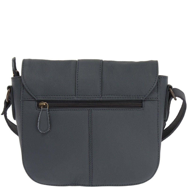 Leconi kleine Schultertasche Umhängetasche Damentasche Leder navy LE0074 Im Verkauf