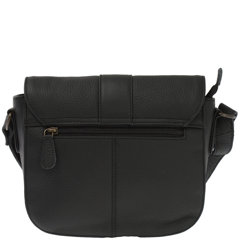 Leconi kleine Schultertasche Umhängetasche Damentasche Leder schwarz LE0074 zollfrei