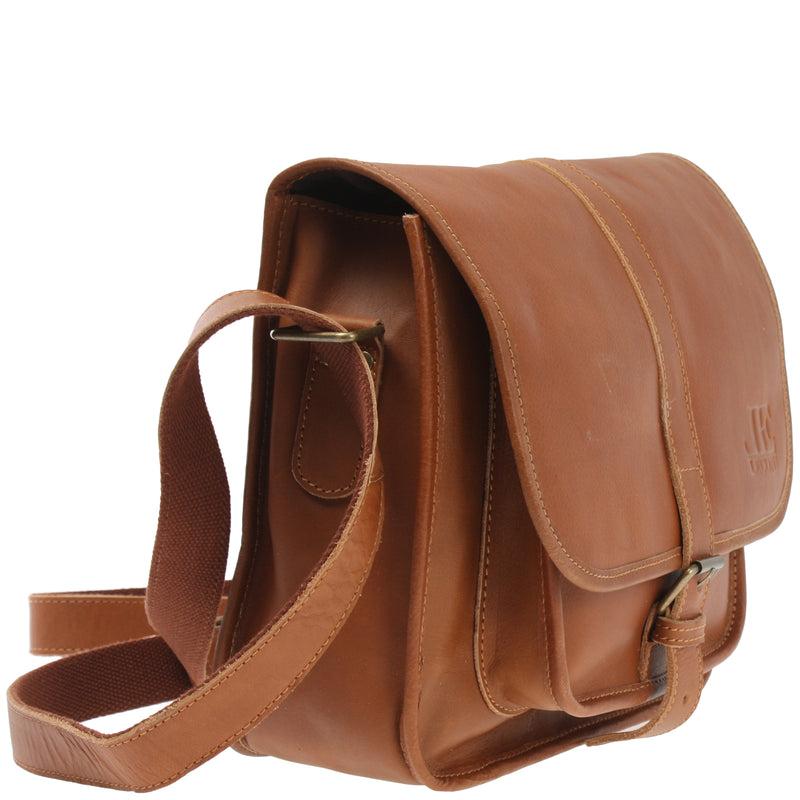 Leconi Umhängetasche Schultertasche Freizeittasche Büffelleder cognac LE3085 Rabatte dieses Monats