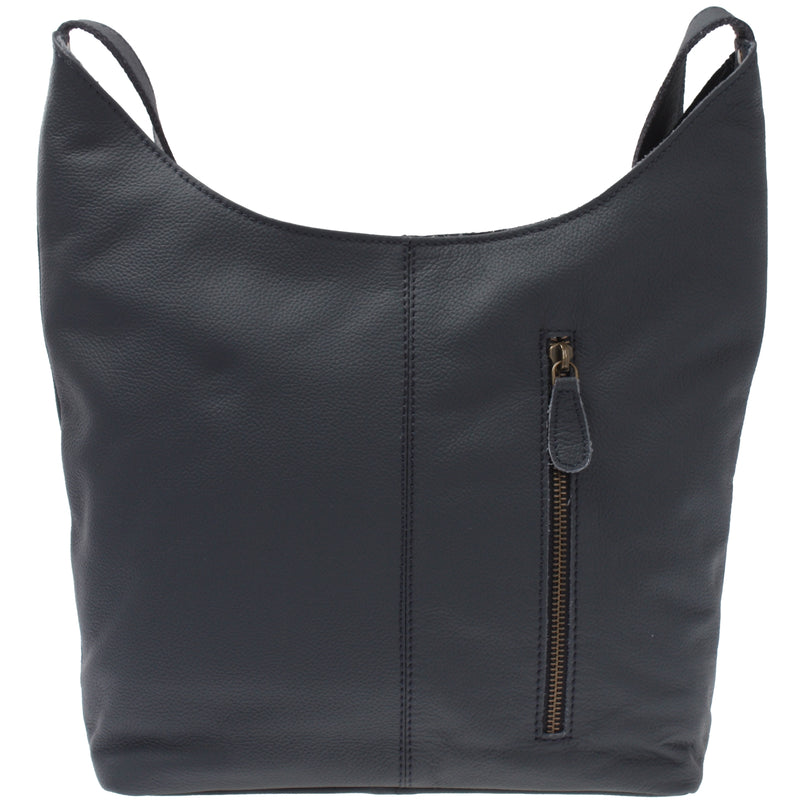 Leconi mittlere Umhängetasche Schultertasche Beuteltasche Damentasche Leder navy LE0072 2025