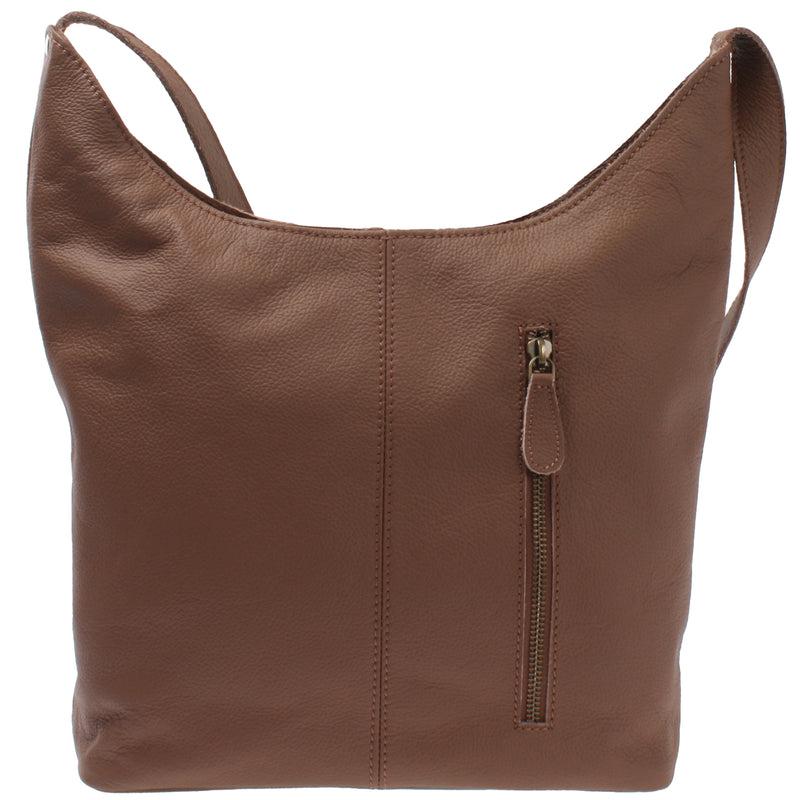 Leconi mittlere Umhängetasche Schultertasche Beuteltasche Damentasche Leder rehbraun LE0072 Online