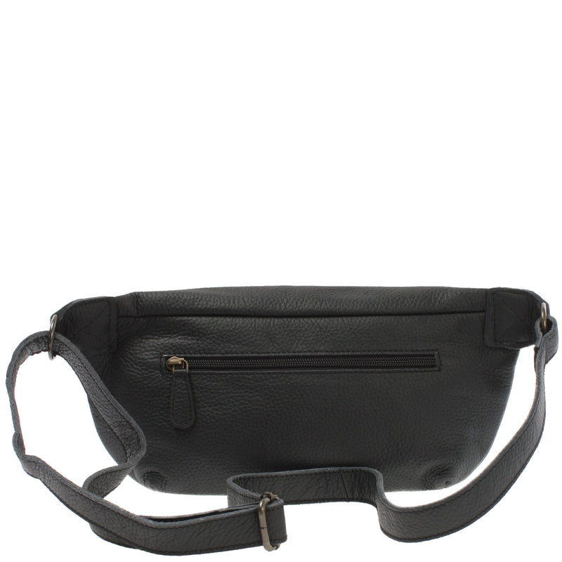 Leconi große Bauchtasche Umhängetasche Crossbody Ledertasche Leder schwarz LE3088 Verkauf