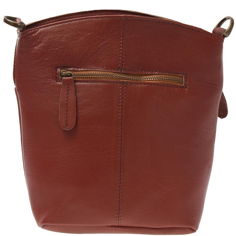Leconi kleine Umhängetasche Schultertasche Freizeittasche Leder rotbraun LE3049 Günstiger Verkauf