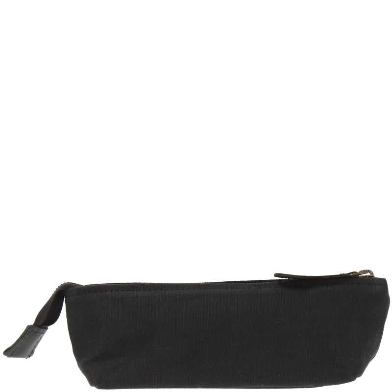 Leconi Stiftemappe Federtasche Stifteetui Federmappe Damen Herren Canvas Leder schwarz LE9026 Fabrikverkauf