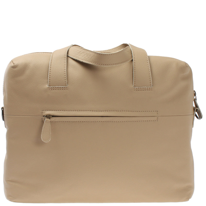 Leconi Schultertasche Henkeltasche Shopper DIN A4 Handtasche Damen Leder sand LE0059 Blitzverkäufe