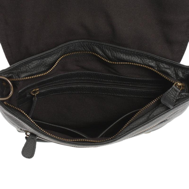Leconi Umhängetasche Ledertasche Damen Schultertasche Leder schwarz LE3073 Limitierter Zeitrabatt