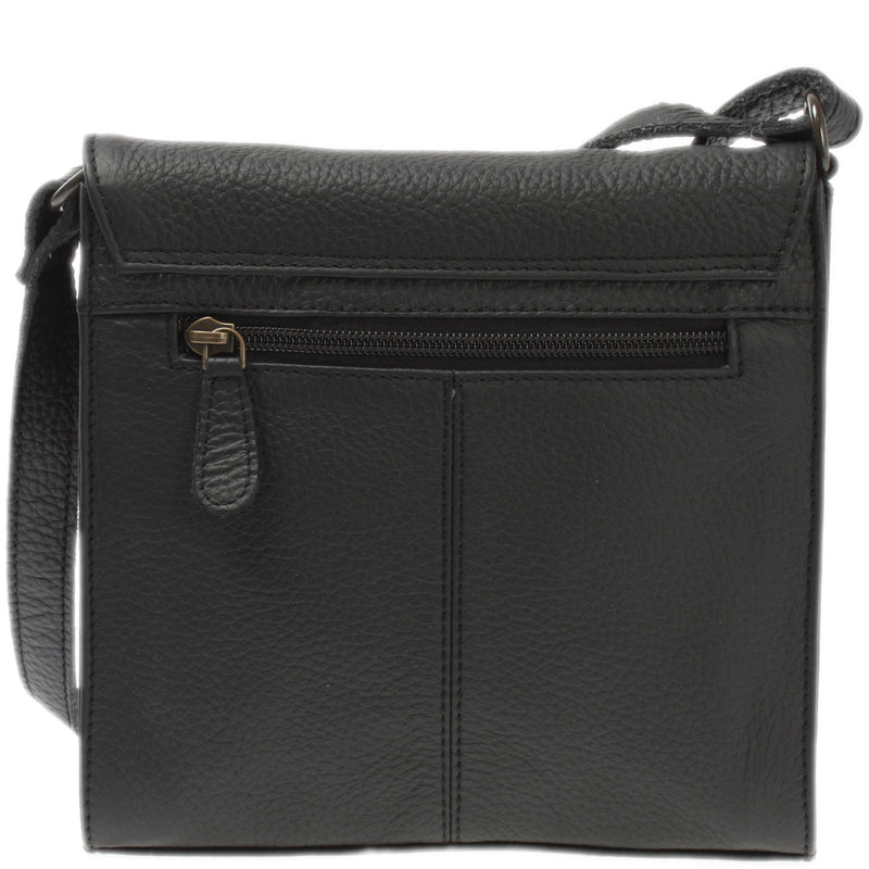 Leconi kleine Schultertasche Umhängetasche Damentasche Leder schwarz LE3082 Fabrik Onlineshop