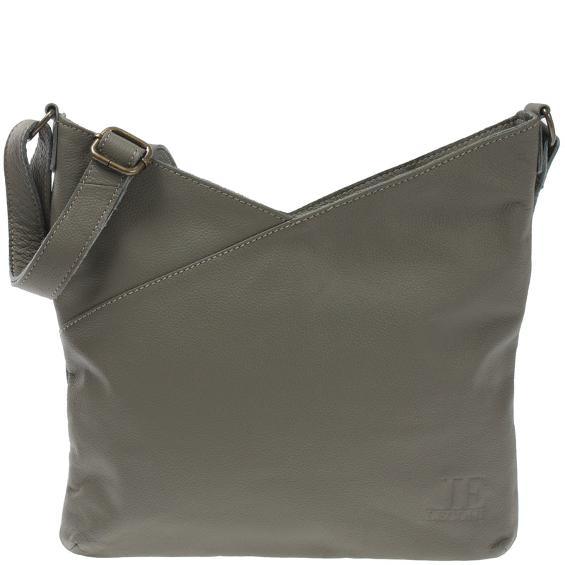 Leconi Damentasche Umhängetasche Handtasche Leder oliv LE0065
