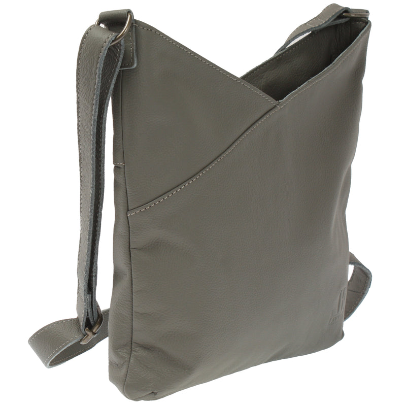 Leconi Damentasche Umhängetasche Handtasche Leder oliv LE0065 Sonderangebot