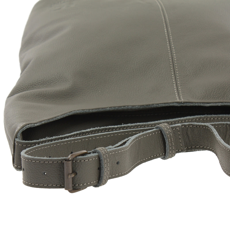 Leconi mittlere Umhängetasche Schultertasche Beuteltasche Damentasche Leder oliv LE0072 Versandkostenfrei