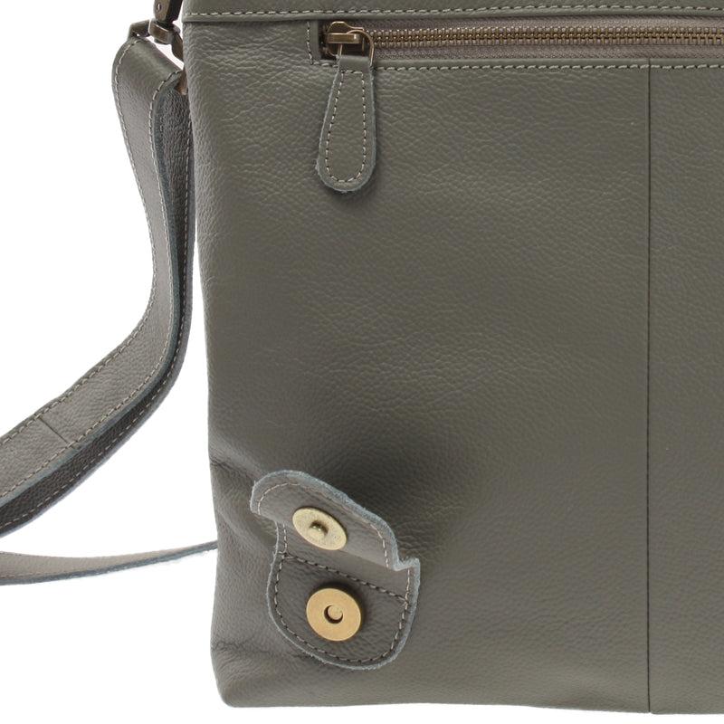 Leconi Umhängetasche Ledertasche Damen Schultertasche Leder oliv LE3073 Flash Sale