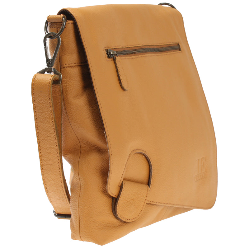 Leconi Umhängetasche Ledertasche Damen Schultertasche Leder senf LE3073 Online Shopping