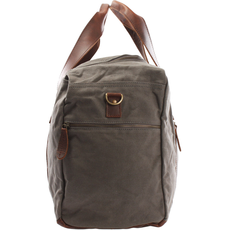 Leconi Weekender Sporttasche Reisetasche Damen Herren Leder Canvas grau LE2014 Valentinstagsangebot