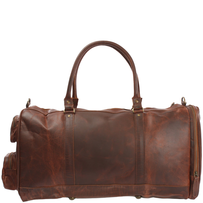 Leconi Reisetasche Weekender Sporttasche Damen Herren Leder braun LE2017 Jubiläumsangebot