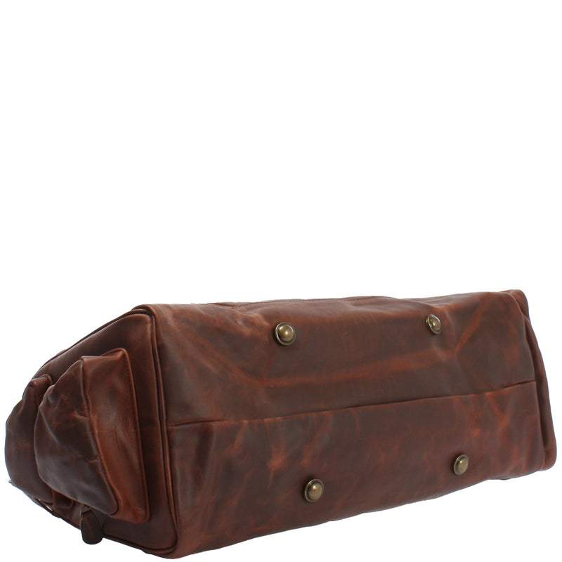 Leconi Reisetasche Weekender Sporttasche Damen Herren Leder braun LE2017 Jubiläumsangebot