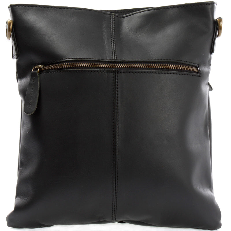 Leconi Umhängetasche Schultertasche Ledertasche Leder schwarz LE3084 Lagerräumung